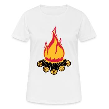 feu de camp camping soir nuit camping camper bois - T-shirt respirant Femme - blanc - Devant - AI Model Female 172 dark (172cm)