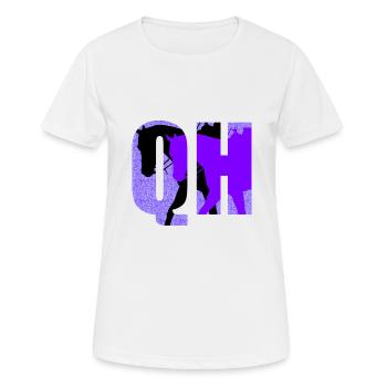 QH-lila-schwarz - Frauen T-Shirt atmungsaktiv - Weiß - Vorne - AI Model Female 172 dark (172cm)