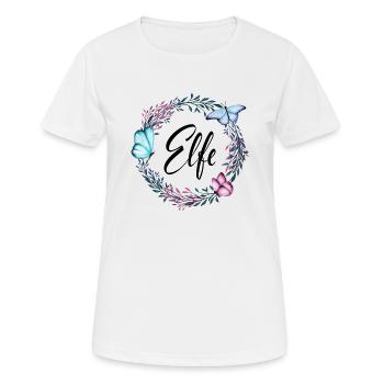 Elfe, name, lettering, flower wreath, gift - Women's Breathable T-Shirt - white - Front - AI Model Female 172 dark (172cm)