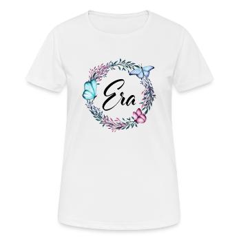 Era, Name, Schriftzug, Blumenkranz, Geschenk - Frauen T-Shirt atmungsaktiv - Weiß - Vorne - AI Model Female 172 dark (172cm)