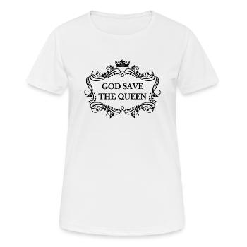 God Save The Queen Elizabeth RIP Legende - Frauen T-Shirt atmungsaktiv - Weiß - Vorne - AI Model Female 172 dark (172cm)
