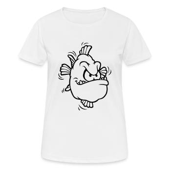 angry fish - Frauen T-Shirt atmungsaktiv - Weiß - Vorne - AI Model Female 172 dark (172cm)