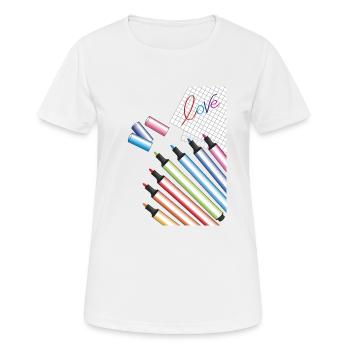 amour écrit - T-shirt respirant Femme - blanc - Devant - AI Model Female 172 dark (172cm)