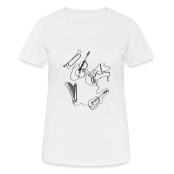 La musique se connecte. - T-shirt respirant Femme - blanc - Devant - AI Model Female 172 dark (172cm)