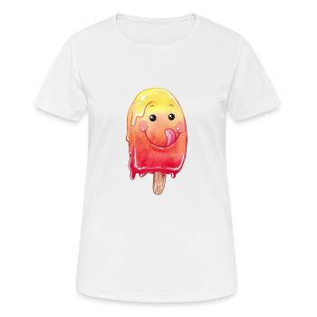 Eis am Stiel Aquarell - Frauen T-Shirt atmungsaktiv - Weiß - Vorne - AI Model Female 172 dark (172cm)