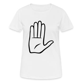 High 5, Hand - Frauen T-Shirt atmungsaktiv - Weiß - Vorne - AI Model Female 172 dark (172cm)