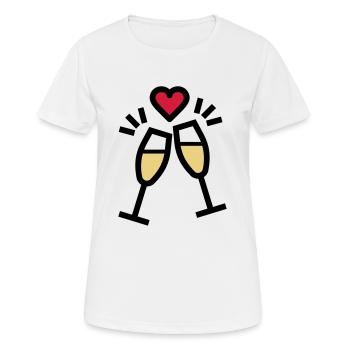 oder Sekt zum Valentinstag - Frauen T-Shirt atmungsaktiv - Weiß - Vorne - AI Model Female 172 dark (172cm)