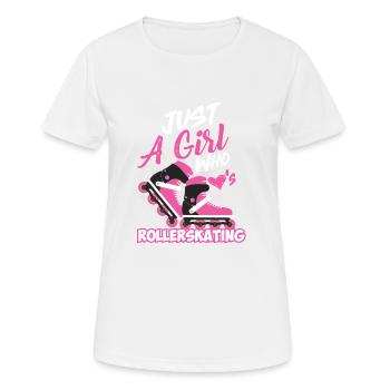 Rollschuh Rollerskating Inliner Skates Geschenk - Frauen T-Shirt atmungsaktiv - Weiß - Vorne - AI Model Female 172 dark (172cm)