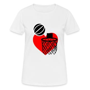 Basket-ball amour - T-shirt respirant Femme - blanc - Devant - AI Model Female 172 dark (172cm)