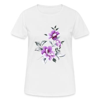 Schöne Blumen Blume lila schön Sommer sommerlich - Frauen T-Shirt atmungsaktiv - Weiß - Vorne - AI Model Female 172 dark (172cm)