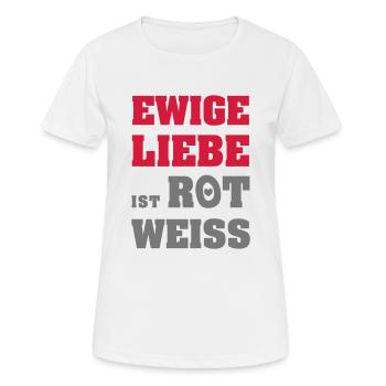 Ewige Liebe ist Rot-Weiss - Frauen T-Shirt atmungsaktiv - Weiß - Vorne - AI Model Female 172 dark (172cm)