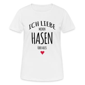 Ich liebe Hasen Häschen Geschenke - Frauen T-Shirt atmungsaktiv - Weiß - Vorne - AI Model Female 172 dark (172cm)