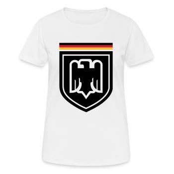 Badge Aigle Allemagne 01 - T-shirt respirant Femme - blanc - Devant - AI Model Female 172 dark (172cm)