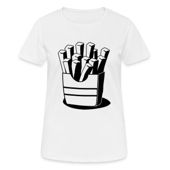 fast food pommes frites - Frauen T-Shirt atmungsaktiv - Weiß - Vorne - AI Model Female 172 dark (172cm)
