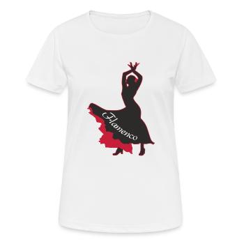 Flamenco Tanz - Frauen T-Shirt atmungsaktiv - Weiß - Vorne - AI Model Female 172 dark (172cm)