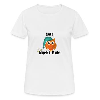 Gute Nacht Eule - Frauen T-Shirt atmungsaktiv - Weiß - Vorne - AI Model Female 172 dark (172cm)