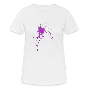 Farbspritzer Farbflecken Flecken Klecks - Frauen T-Shirt atmungsaktiv - Weiß - Vorne - AI Model Female 172 dark (172cm)