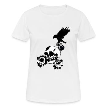 Crâne - T-shirt respirant Femme - blanc - Devant - AI Model Female 172 dark (172cm)