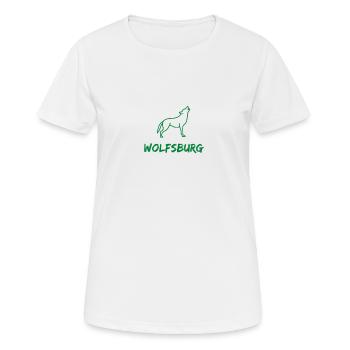 Wolfsburg Wolf - Frauen T-Shirt atmungsaktiv - Weiß - Vorne - AI Model Female 172 dark (172cm)