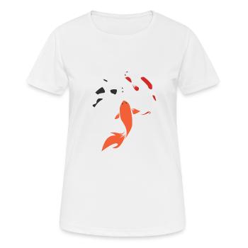 Koi - Frauen T-Shirt atmungsaktiv - Weiß - Vorne - AI Model Female 172 dark (172cm)