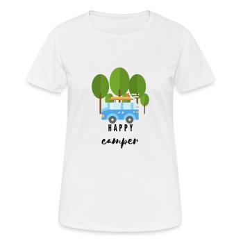 happy camper - road trip - - T-shirt respirant Femme - blanc - Devant - AI Model Female 172 dark (172cm)