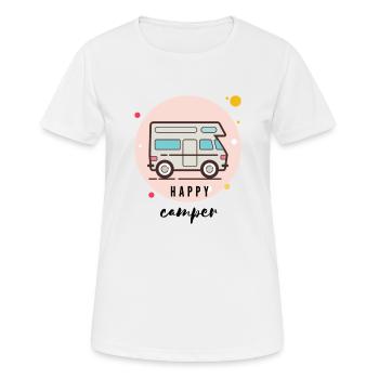 T-shirt camping-car heureux - Van Life- voyage - T-shirt respirant Femme - blanc - Devant - AI Model Female 172 dark (172cm)
