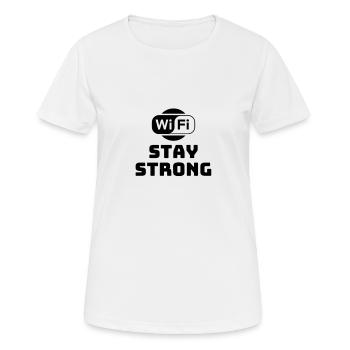 Restez fort wifi - T-shirt respirant Femme - blanc - Devant - AI Model Female 172 dark (172cm)