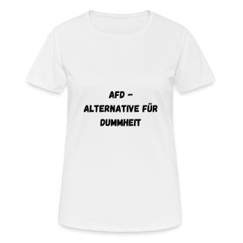 AFD - Frauen T-Shirt atmungsaktiv - Weiß - Vorne - AI Model Female 172 dark (172cm)