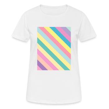 Oblique pastel stripes - sloped stripes - Women's Breathable T-Shirt - white - Front - AI Model Female 172 dark (172cm)