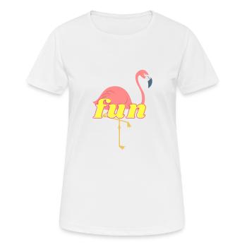 Flamingo amusant - T-shirt respirant Femme - blanc - Devant - AI Model Female 172 dark (172cm)
