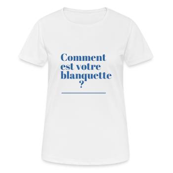 t-shirt comment est votre blanquette réplique oss - T-shirt respirant Femme - blanc - Devant - AI Model Female 172 dark (172cm)