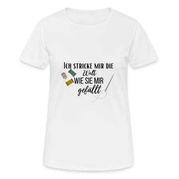 Ich stricke, wie es mir gefällt / Nähen /Hobby - Frauen T-Shirt atmungsaktiv - Weiß - Vorne - AI Model Female 172 dark (172cm)