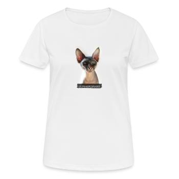 chat sphinx extraordinaire - T-shirt respirant Femme - blanc - Devant - AI Model Female 172 dark (172cm)