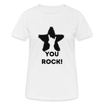 You rock ! /vous rockst/ Metal / Musique/ Passion - T-shirt respirant Femme - blanc - Devant - AI Model Female 172 dark (172cm)