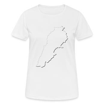 Carte du Liban en tant que contour - T-shirt respirant Femme - blanc - Devant - AI Model Female 172 dark (172cm)