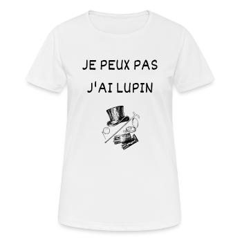 Je peux pas j'ai Lupin Arsène Gentleman Cambrioleu - T-shirt respirant Femme - blanc - Devant - AI Model Female 172 dark (172cm)
