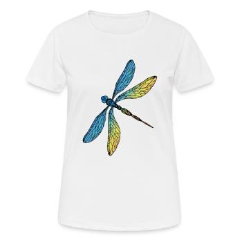 Libelle - Frauen T-Shirt atmungsaktiv - Weiß - Vorne - AI Model Female 172 dark (172cm)