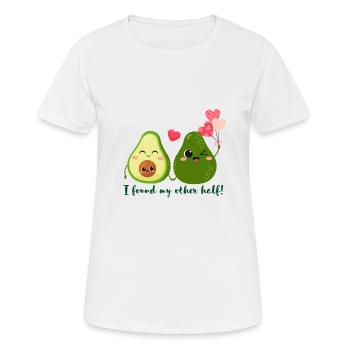 Ich habe meine andere Hälfte gefunden! Original Design - Frauen T-Shirt atmungsaktiv - Weiß - Vorne - AI Model Female 172 dark (172cm)