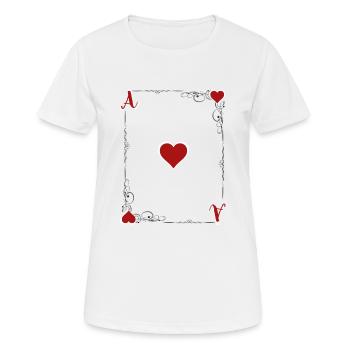 Ace of heart. - Women's Breathable T-Shirt - white - Front - AI Model Female 172 dark (172cm)