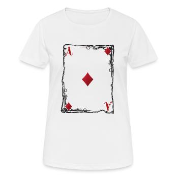 Das Karo-Ass. - Frauen T-Shirt atmungsaktiv - Weiß - Vorne - AI Model Female 172 dark (172cm)
