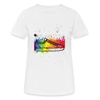 Colorful sneaker design - Women's Breathable T-Shirt - white - Front - AI Model Female 172 dark (172cm)