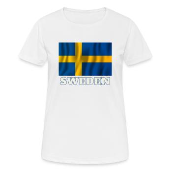 Schweden - Frauen T-Shirt atmungsaktiv - Weiß - Vorne - AI Model Female 172 dark (172cm)