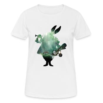 Kaninchen und Wald - Frauen T-Shirt atmungsaktiv - Weiß - Vorne - AI Model Female 172 dark (172cm)