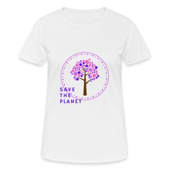 Save The Planet! - Frauen T-Shirt atmungsaktiv - Weiß - Vorne - AI Model Female 172 dark (172cm)