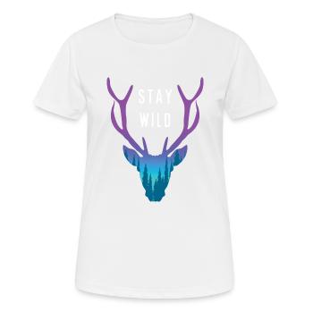 Deer - Stay Wild - Women's Breathable T-Shirt - white - Front - AI Model Female 172 dark (172cm)