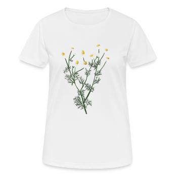 Camomille dessin botanique - T-shirt respirant Femme - blanc - Devant - AI Model Female 172 dark (172cm)