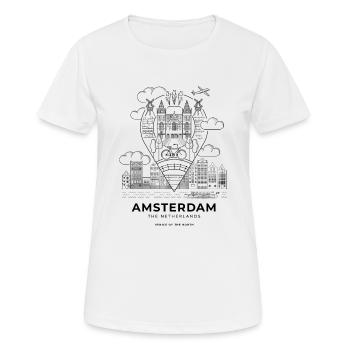 Cycling through Amsterdam - Women's Breathable T-Shirt - white - Front - AI Model Female 172 dark (172cm)