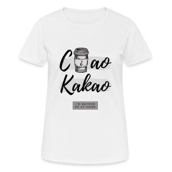 Ciao Kakao - Frauen T-Shirt atmungsaktiv - Weiß - Vorne - AI Model Female 172 dark (172cm)