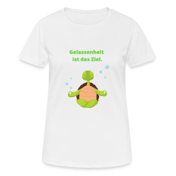 Gelassenheit ist das Ziel. - Frauen T-Shirt atmungsaktiv - Weiß - Vorne - AI Model Female 172 dark (172cm)