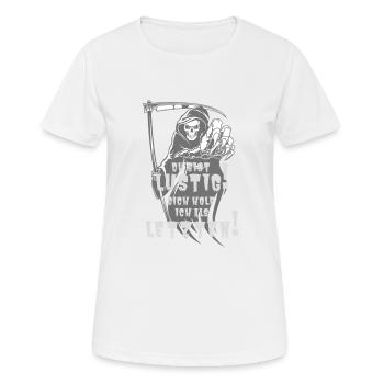 DU BIST LUSTIG - Frauen T-Shirt atmungsaktiv - Weiß - Vorne - AI Model Female 172 dark (172cm)